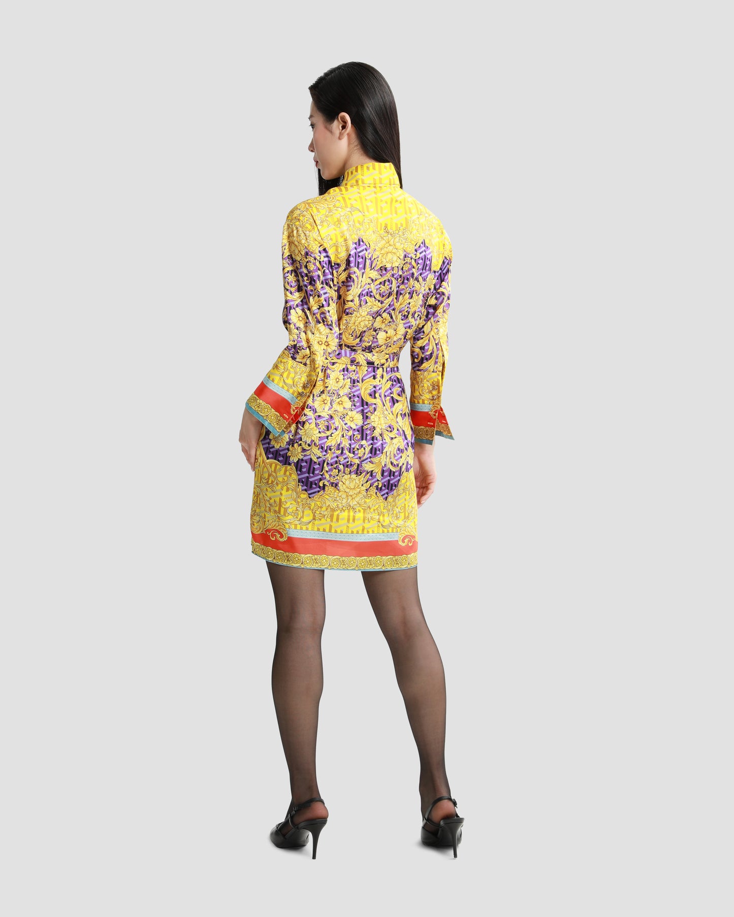 Baroque All-Over Print Mini Dress
