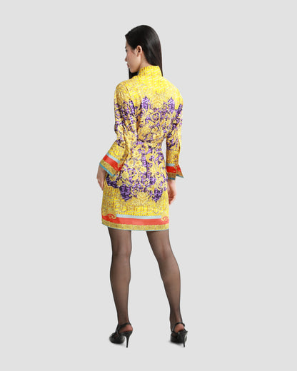 Baroque All-Over Print Mini Dress