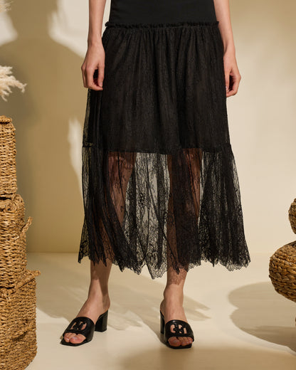 Lace Hem T-Shirt Dress