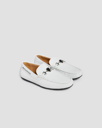 Two-Tone Monogram Moccasins