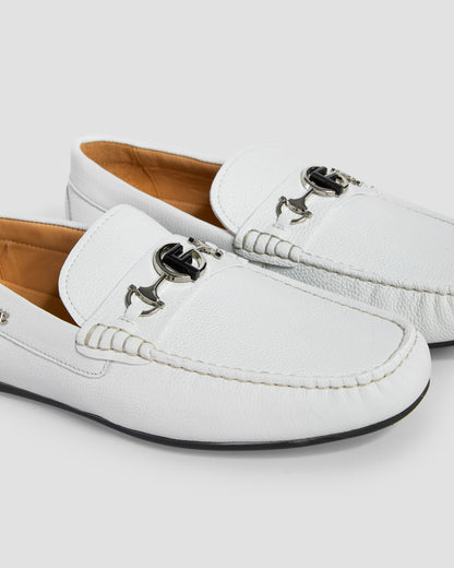 Two-Tone Monogram Moccasins