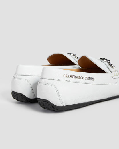 Two-Tone Monogram Moccasins