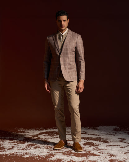 Windowpane Slim Fit Blazer