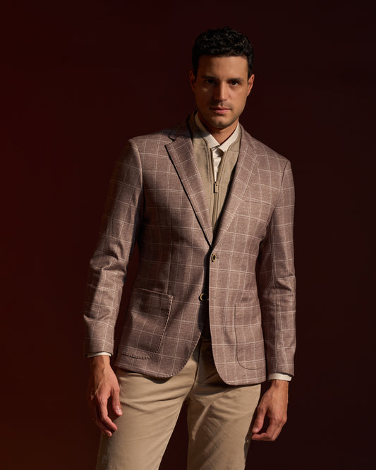 Windowpane Slim Fit Blazer