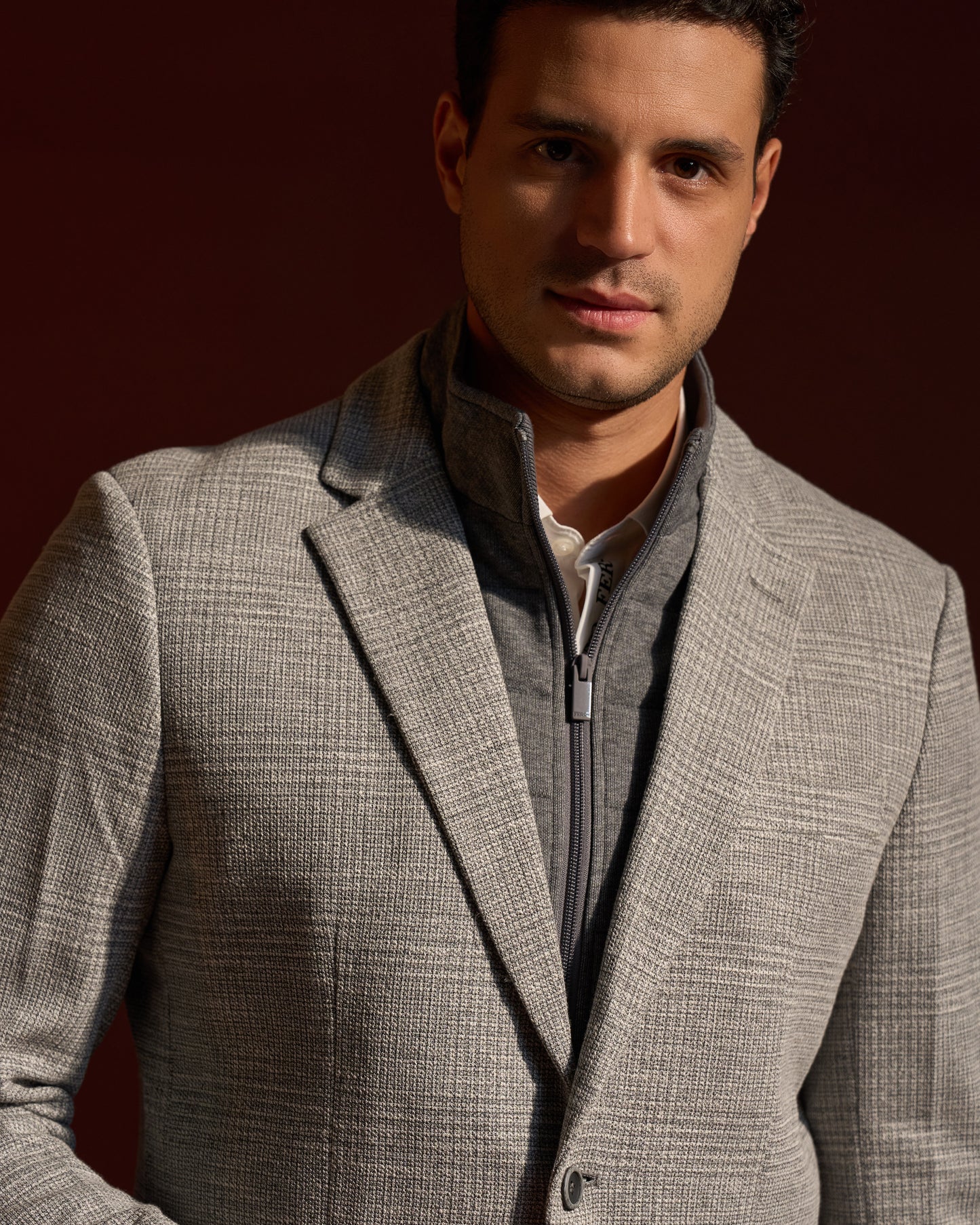 Textured Slim Fit Jacket