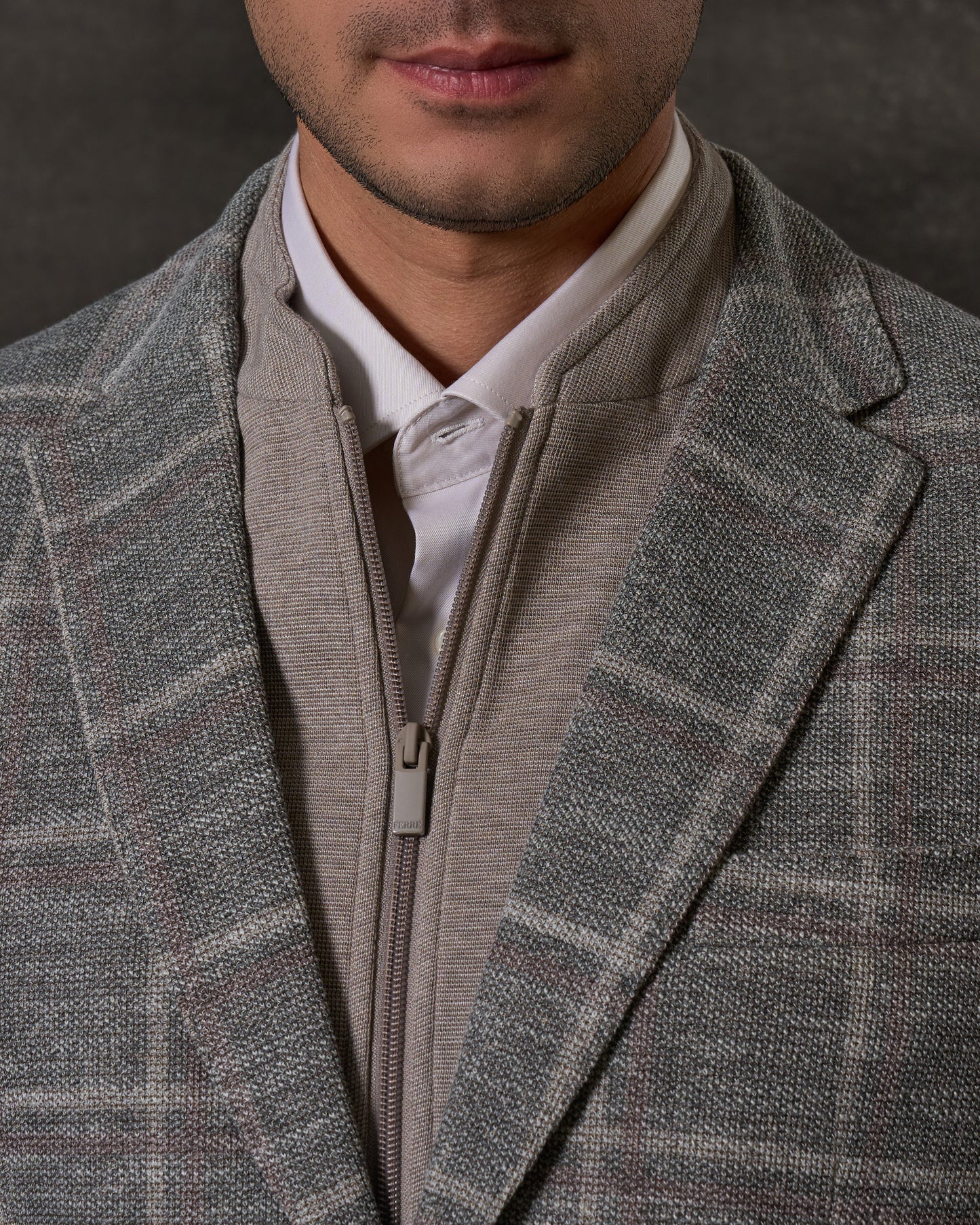 Grey Check Convertible Jacket