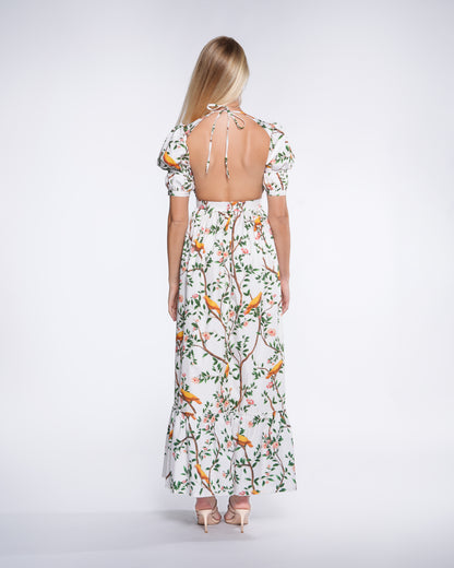 Floral Open Back Maxi Dress