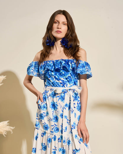Off-Shoulder Floral Maxi Dress