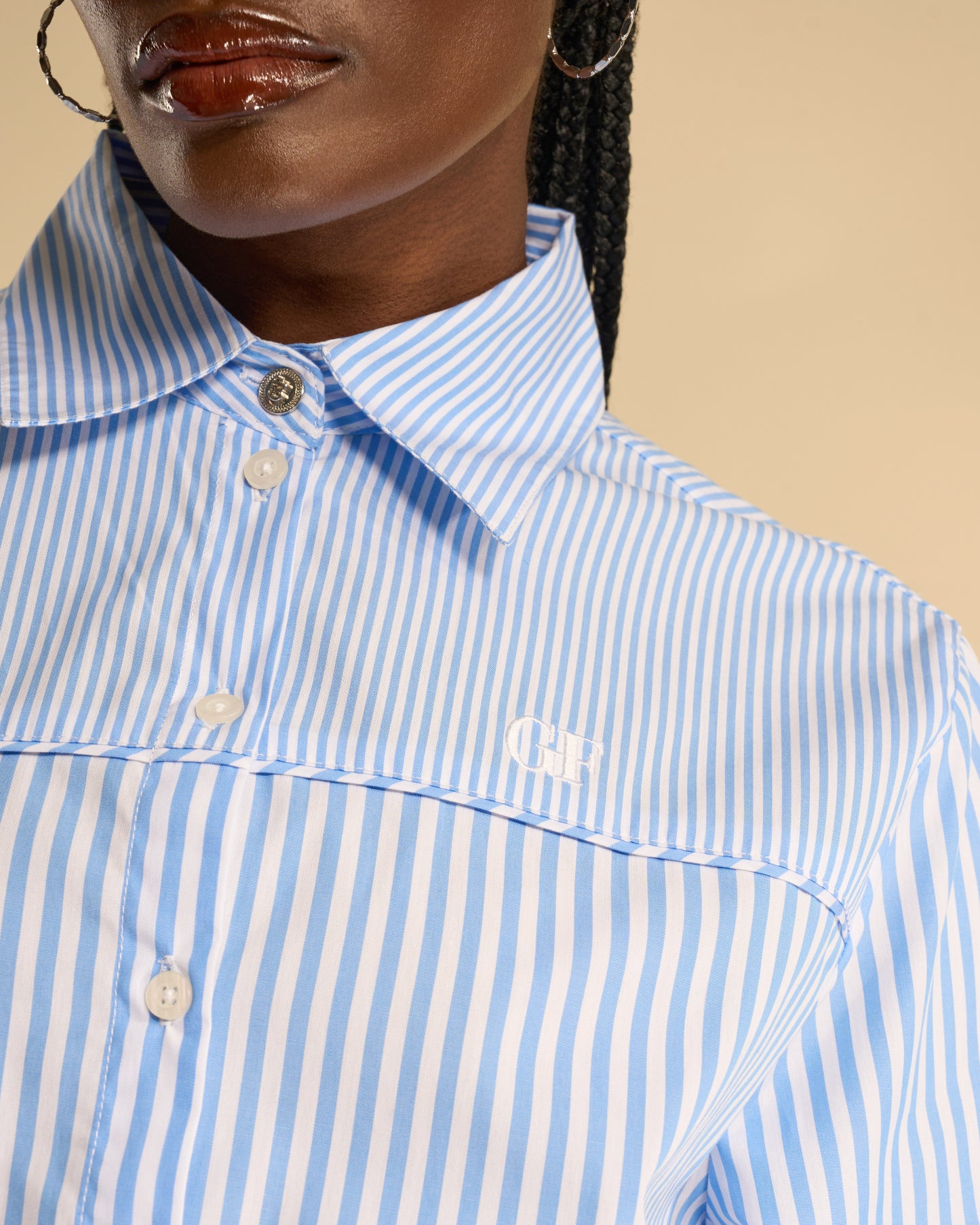 Striped Belted Shirt Dress