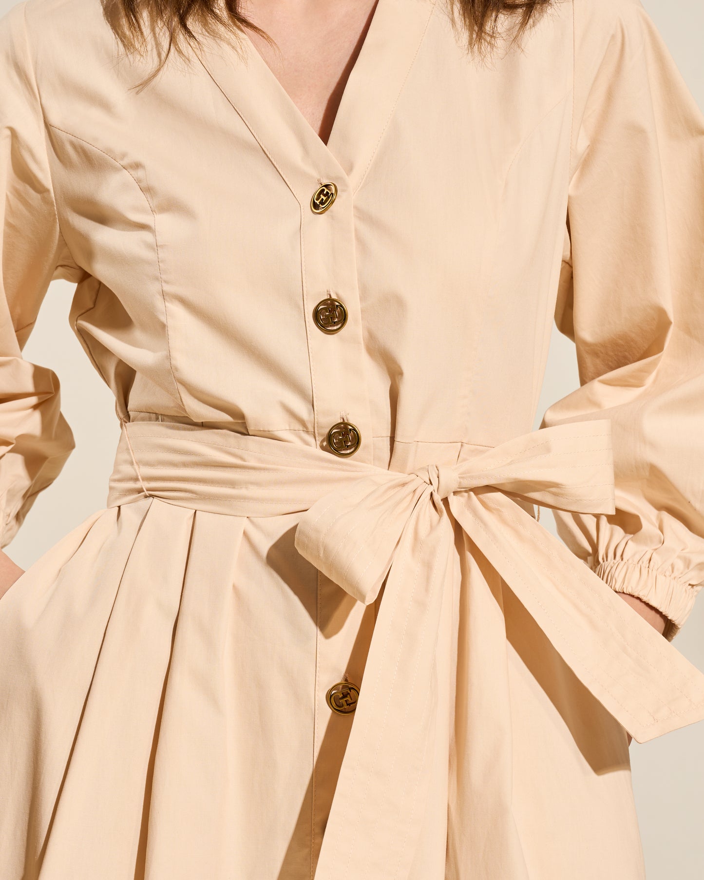 Belted Cotton Shirt Dress