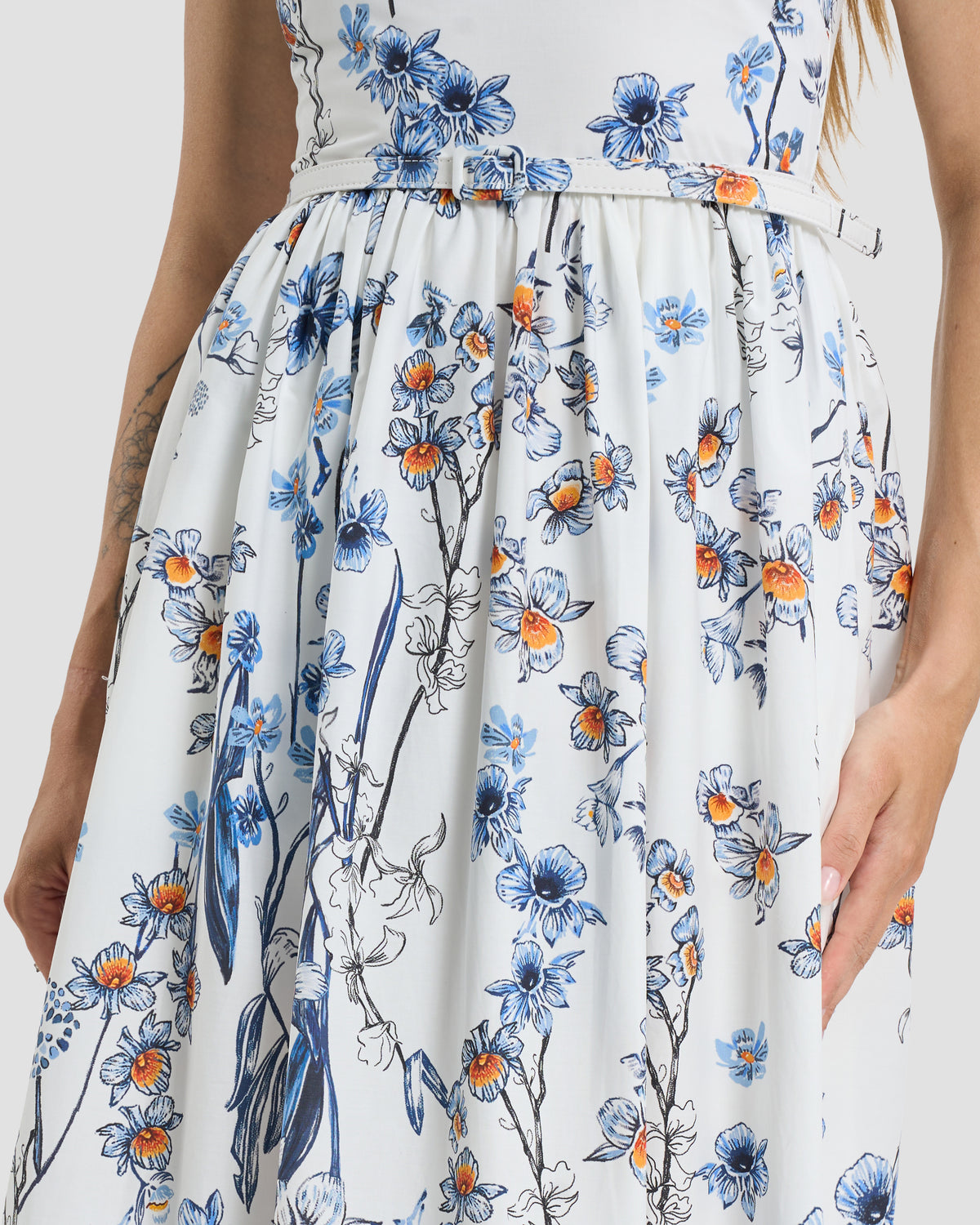 Wildflower Print Belted Midi Dress
