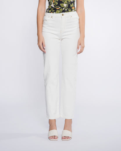 Straight Pants with Contrast Stitching