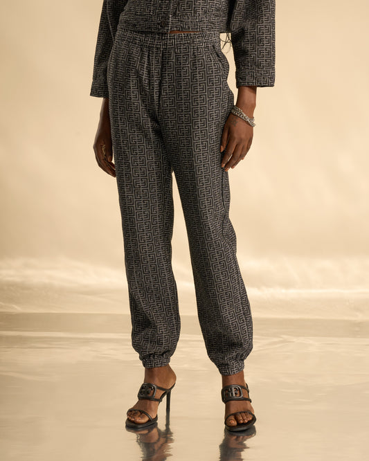 Jogger Fit Jacquard Denim Jeans