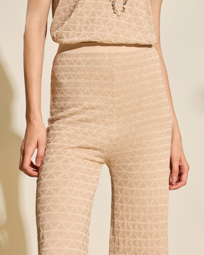 Textured Knit Wide-Leg Pants