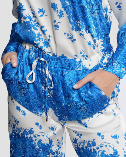 Vintage Floral Print Straight Pants
