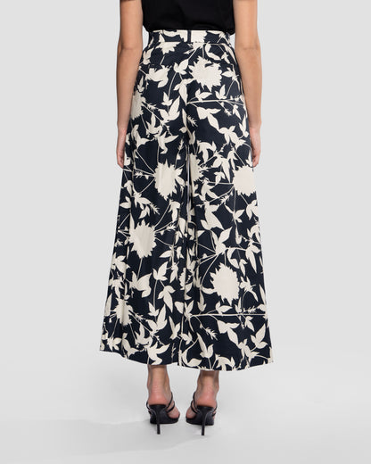 Floral Print Wide-Leg Pants