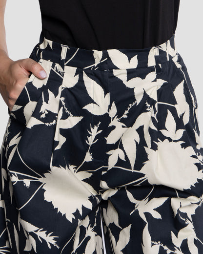 Floral Print Wide-Leg Pants