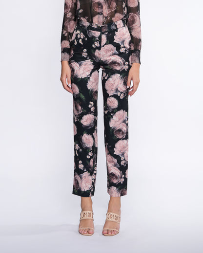 Floral Print Straight Pants