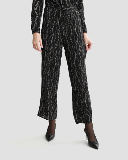 Logo Print Wide Leg Trouser