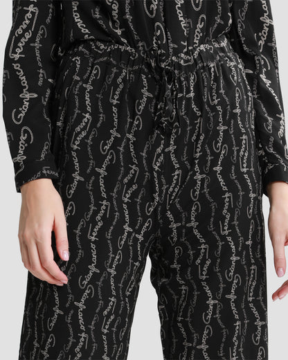 Logo Print Wide Leg Trouser
