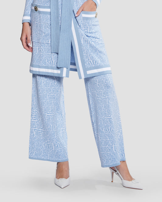 Monogram Wide Leg Trousers