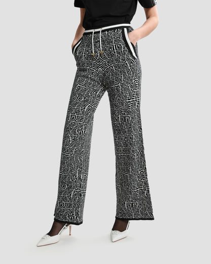 Monogram Wide Leg Trousers