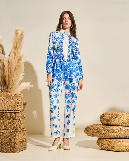 Floral Straight-Leg Pants