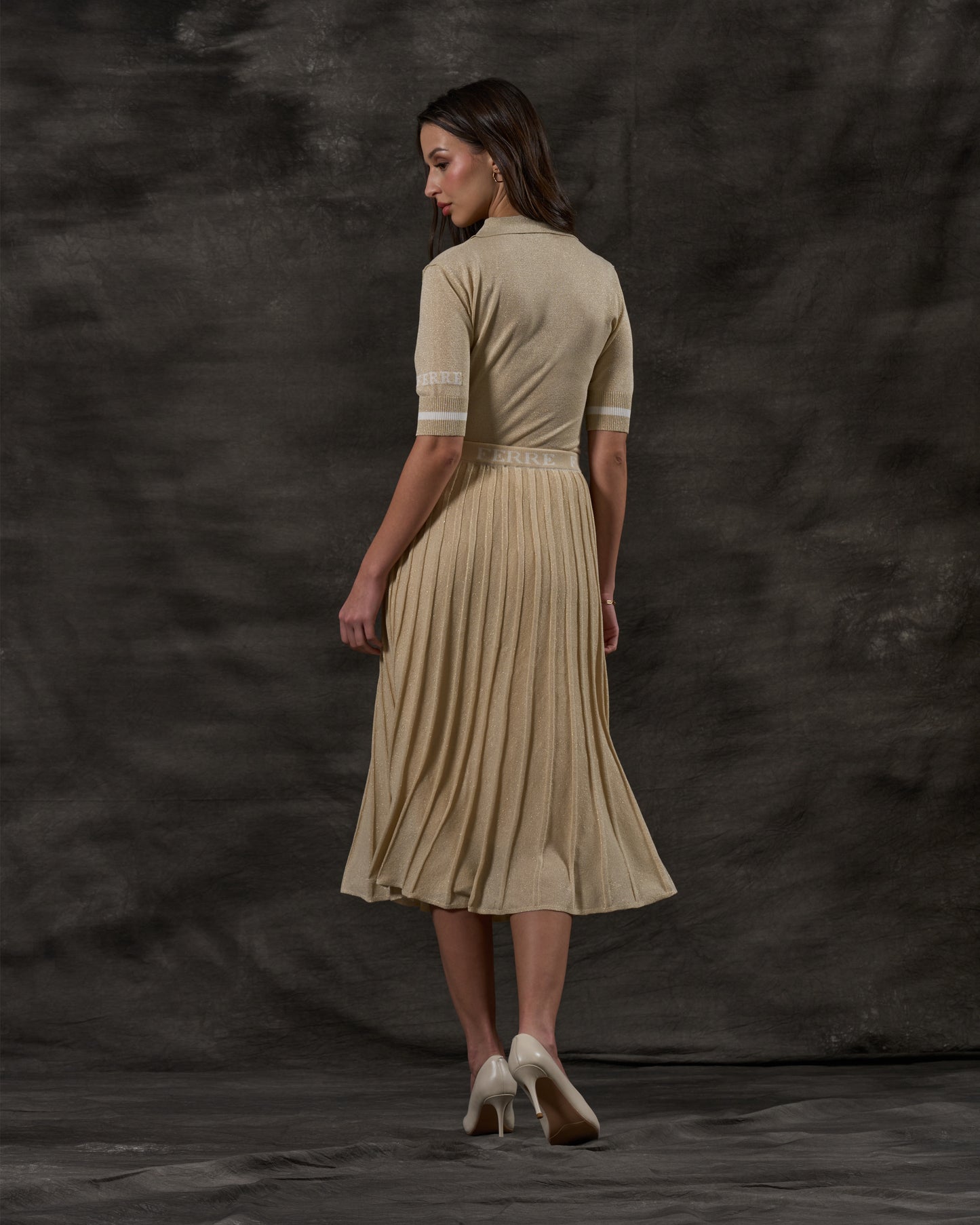 Ferre Pleated Knit Skirt