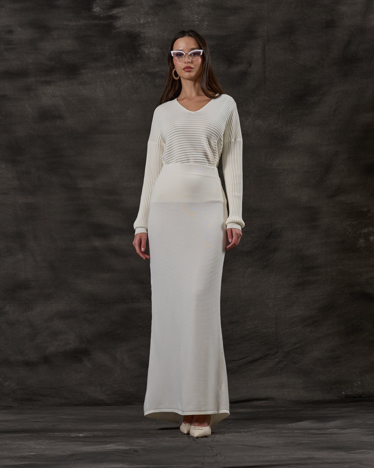 Ribbed Knit Maxi Skirt