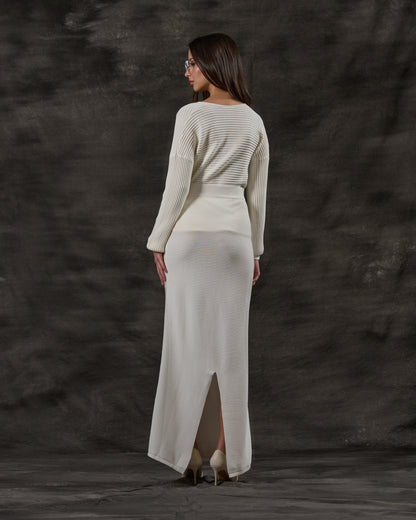 Ribbed Knit Maxi Skirt