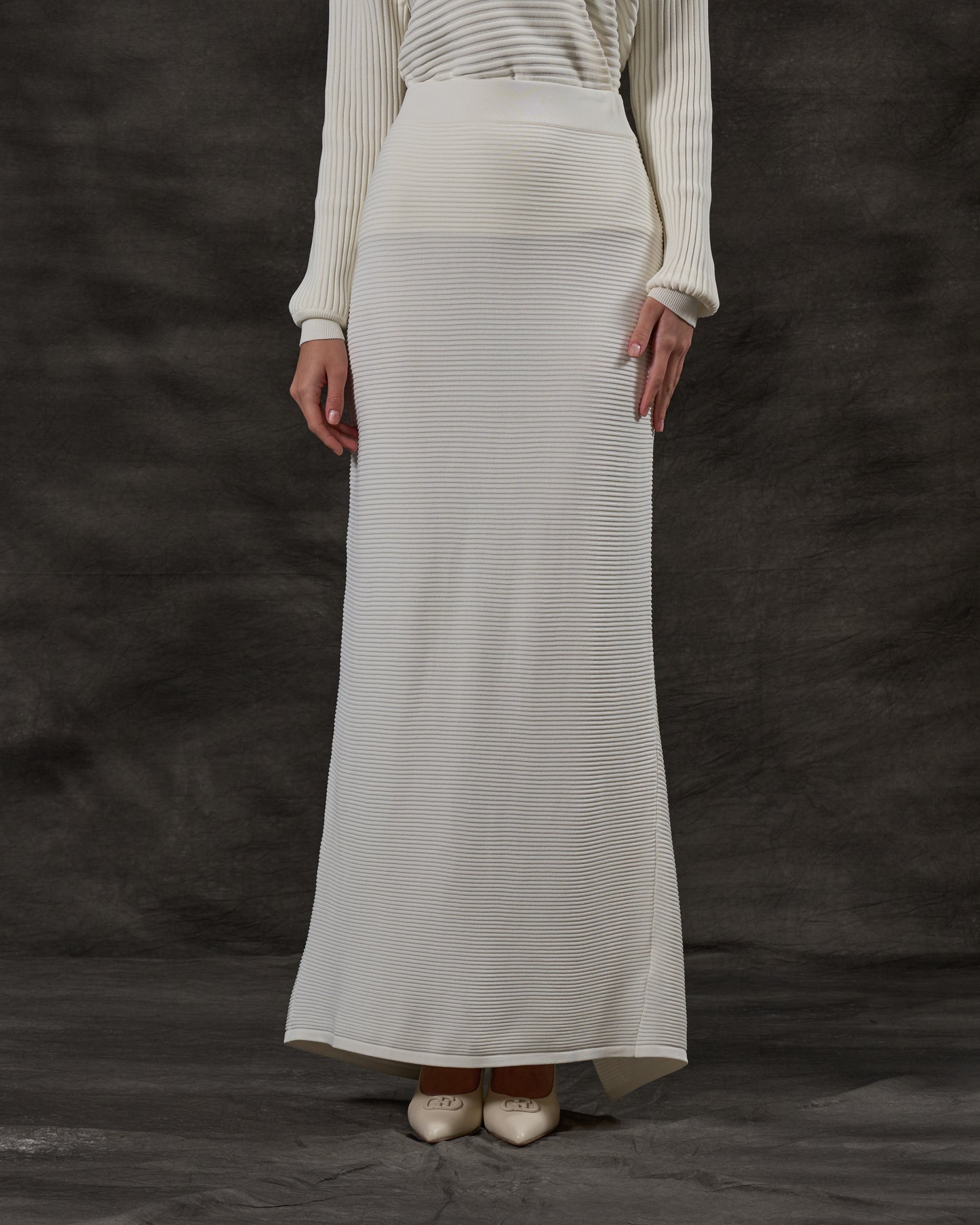 Ribbed Knit Maxi Skirt