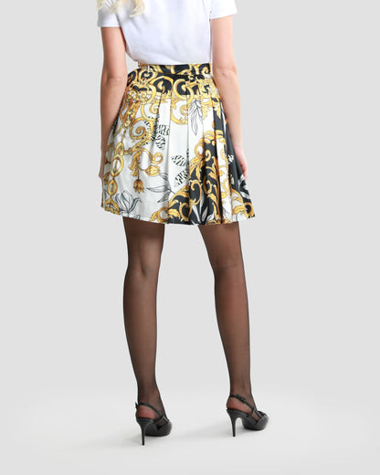Baroque Pleated Mini Skirt