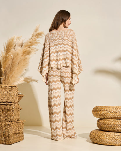 Chevron Knit Poncho Top
