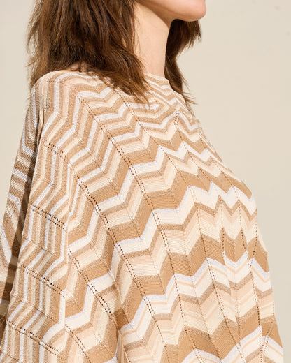 Chevron Knit Poncho Top