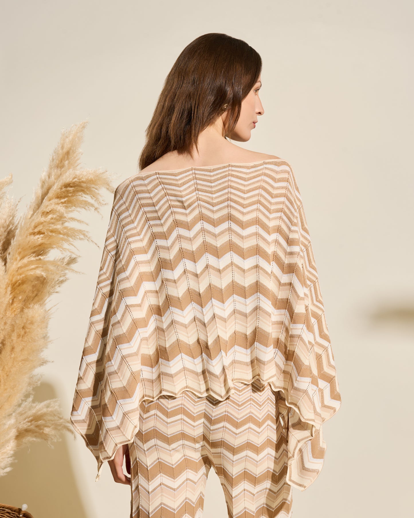 Chevron Knit Poncho Top