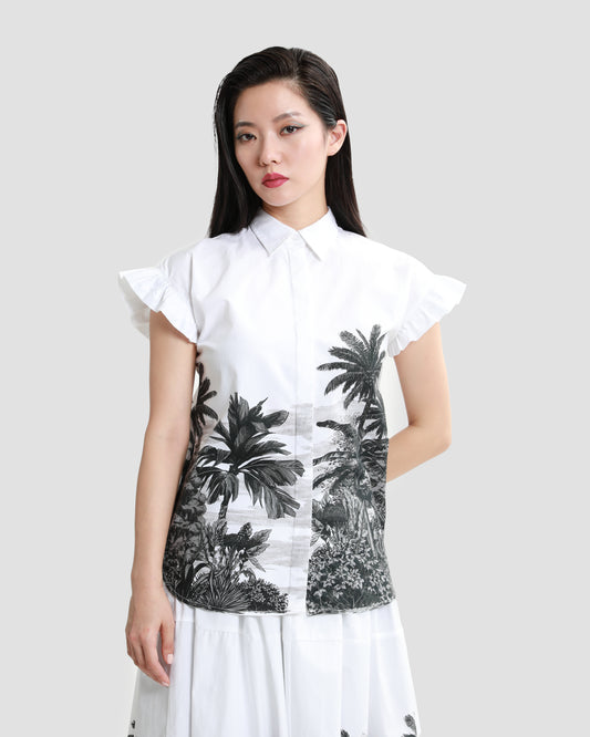 Botanical Placement Printed Shirt