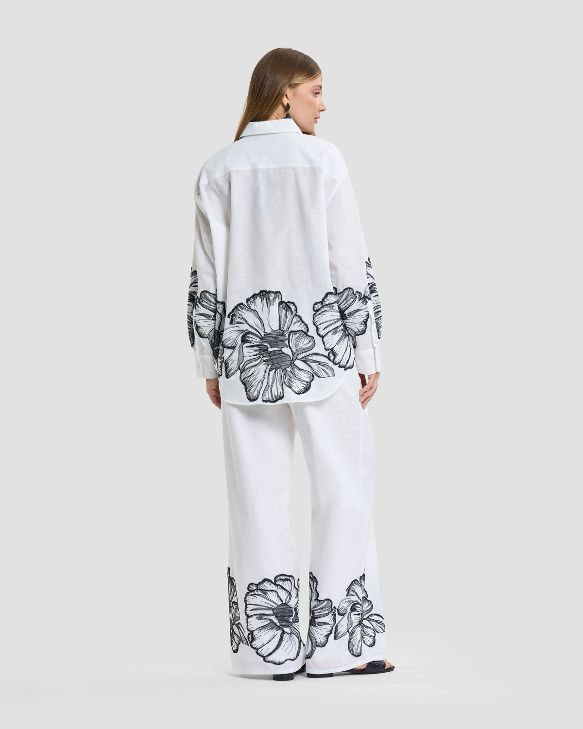 Floral Embroidered Linen Shirt
