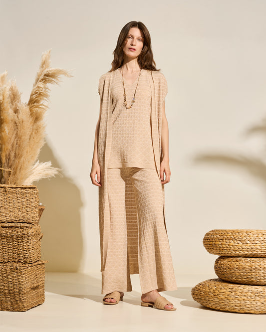 Textured Knit Longline Cardigan