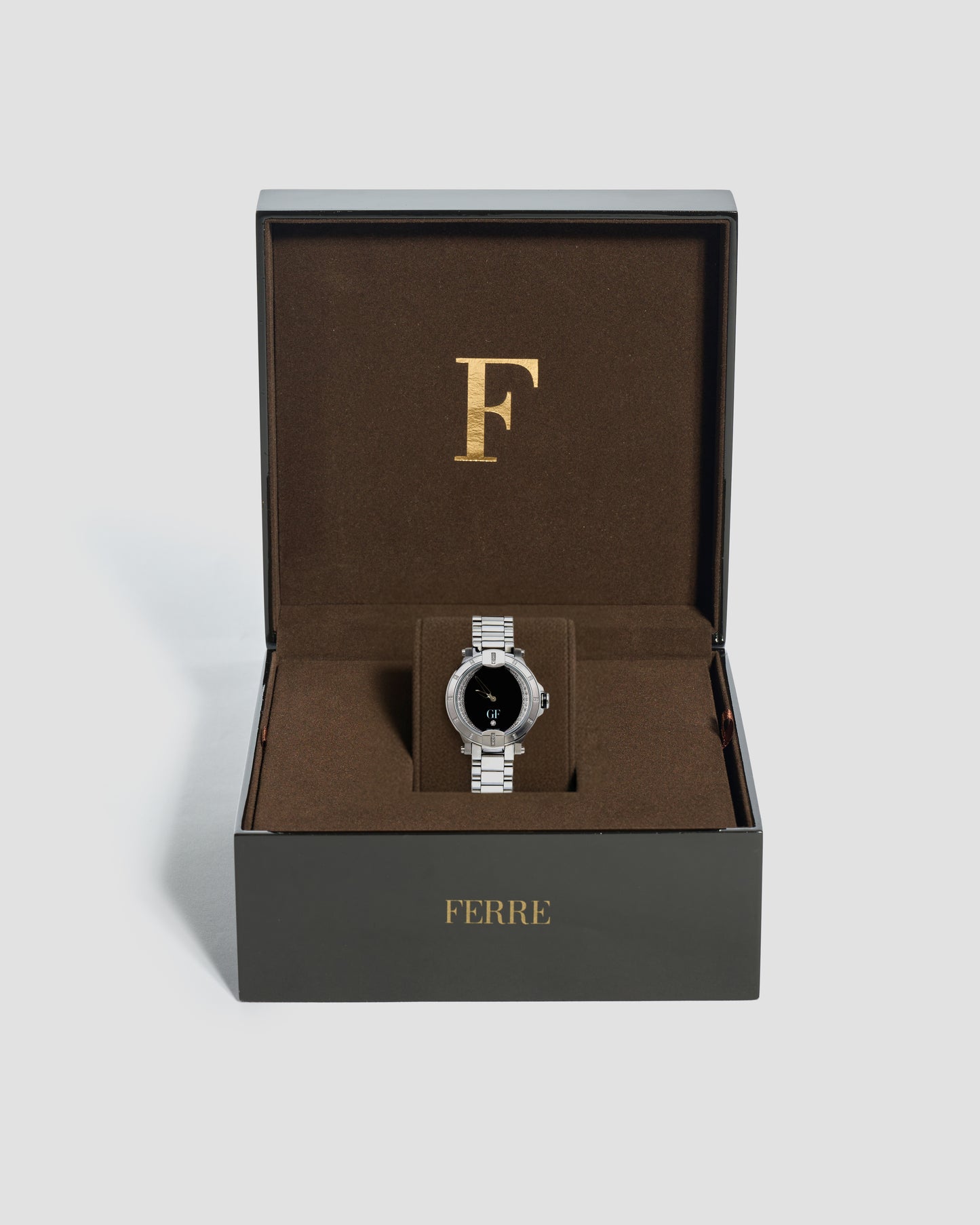 GF Black Dial Silver Bracelet Watch