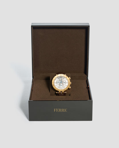 GF Ferre Brown Leather Strap Watch