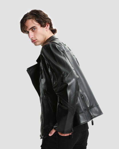 Multiple Zipped Biker Jacket