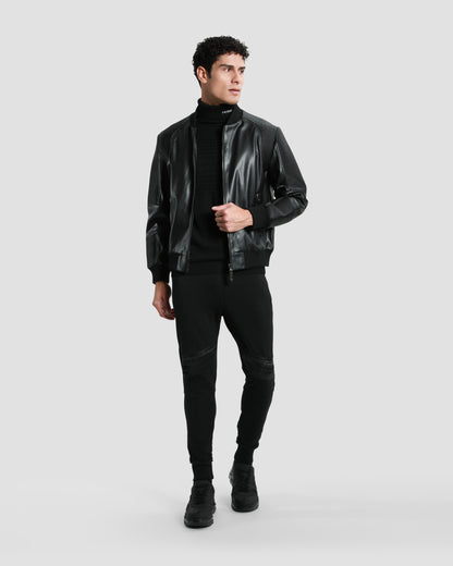 Ribbed Leather Jacket