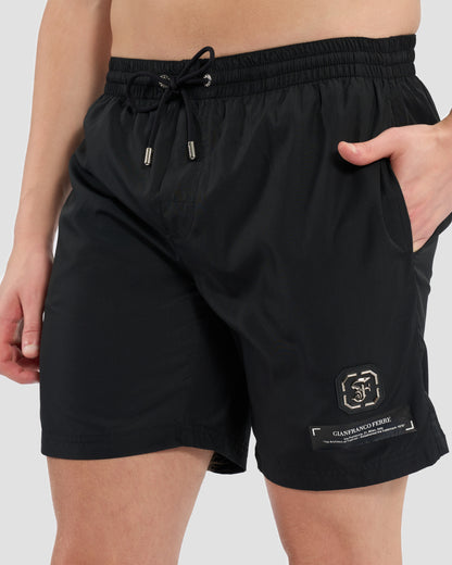 Metal Monogram Embellished Swim Shorts