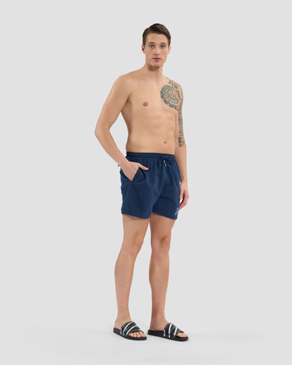 Brand Printed Side Swim Shorts