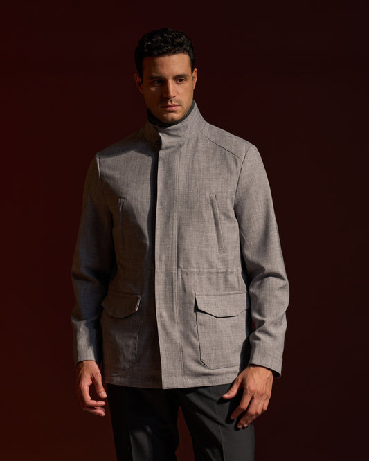Tailored Stand-Collar Jacket