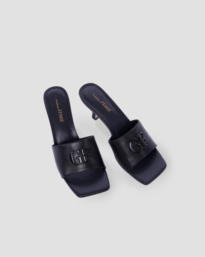 Metal Logo Heeled Sandals