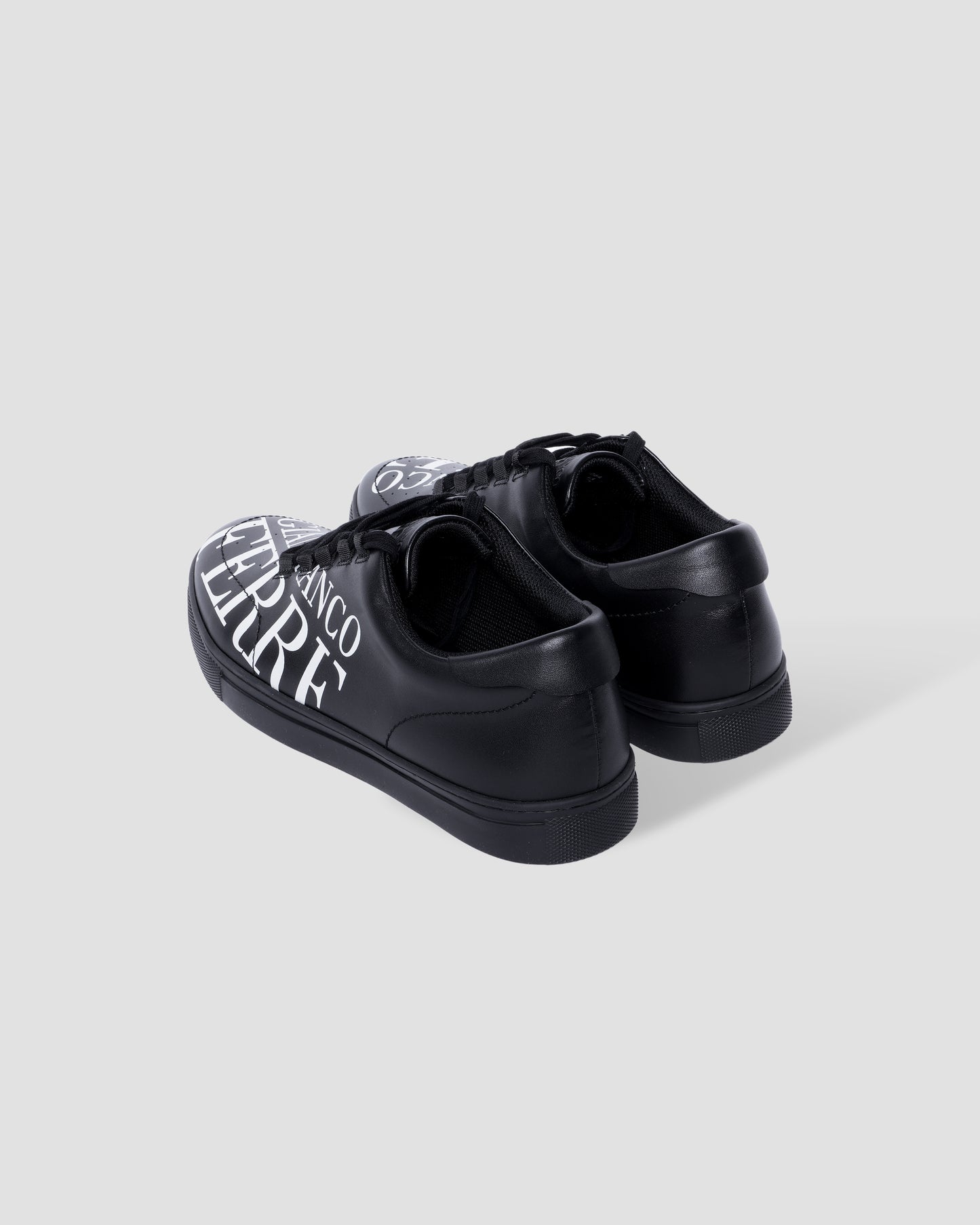 Logo Print Low Top Leather Sneakers