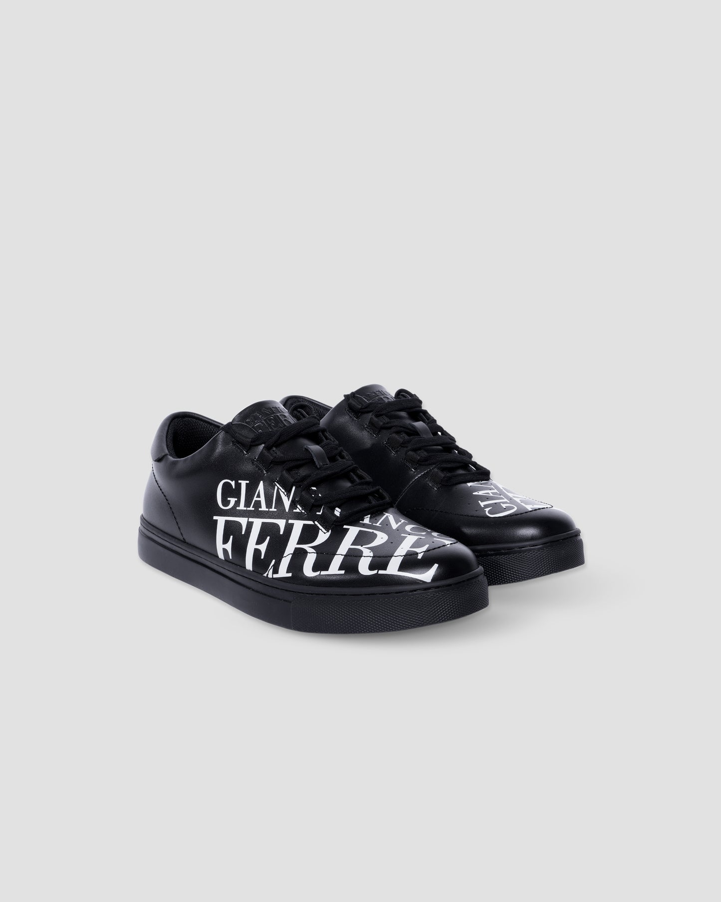 Logo Print Low Top Leather Sneakers