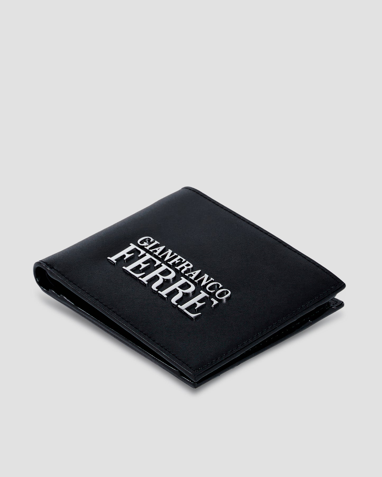 Brand Lettering Embellished Bifold Wallet - Three Slots