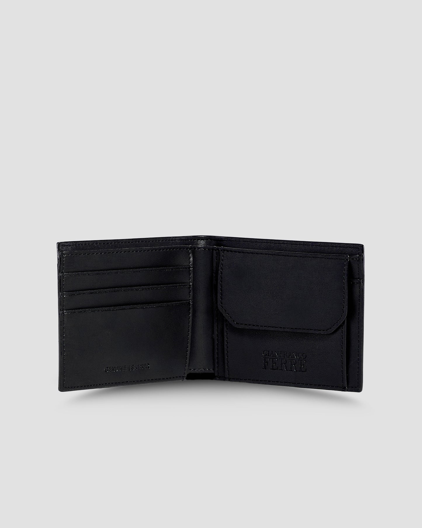 Brand Lettering Embellished Bifold Wallet - Three Slots